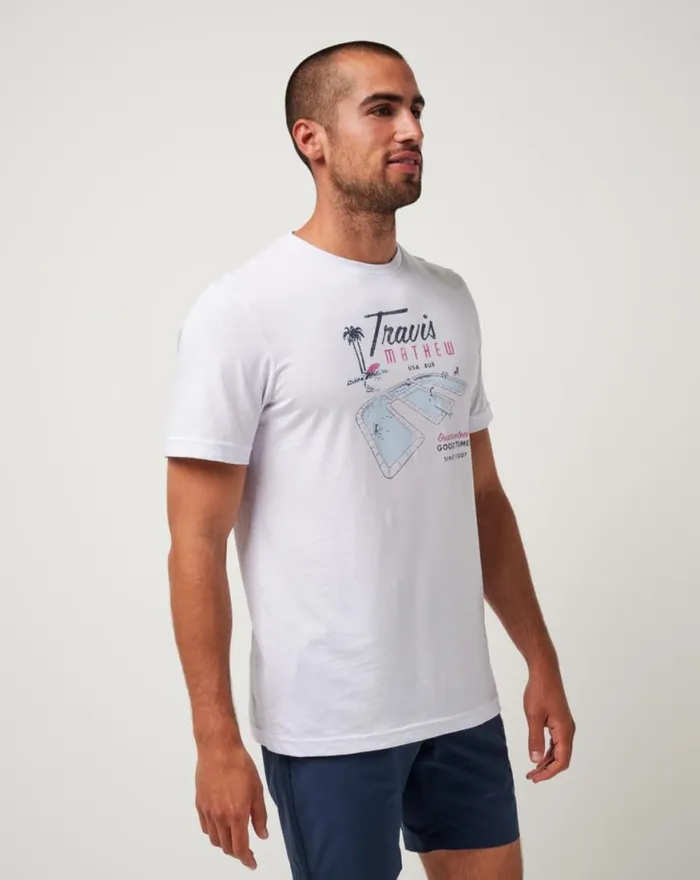 Men ON VACATION TEE White TravisMathew Tees