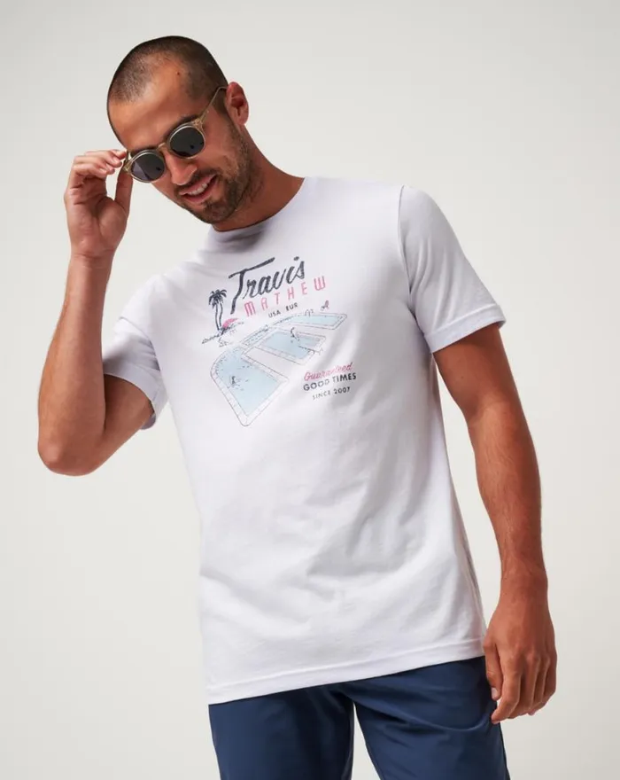 Men ON VACATION TEE White TravisMathew Tees