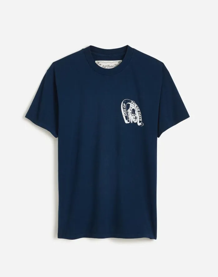 Men One Of These Days Lucky Number 73 Graphic Tee Sun Faded Navy Madewell Tees