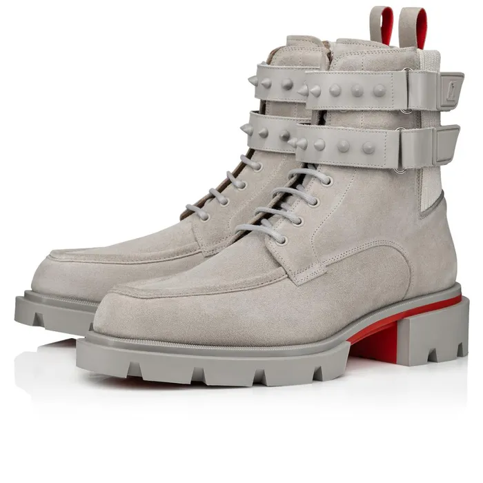 Men Our Fight Boots 8211 Leather And Mesh 8211 Goose Grey Christian Louboutin Ankle Boots Men Our Fight Boots 8211 Leather And Mesh 8211 Goose Grey Christian Louboutin Ankle Boots