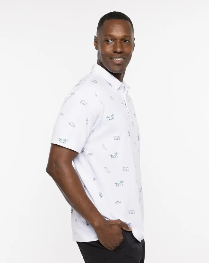 Men PACIFIC SHORES POLO White TravisMathew Polos