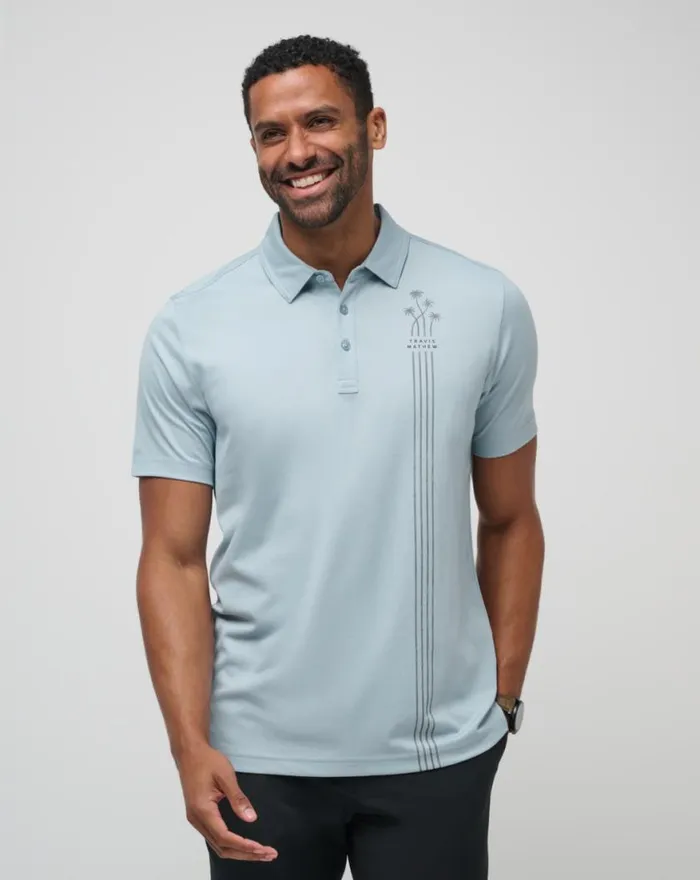 Men PACIFIC VIBE POLO Heather Dusty Blue TravisMathew Polos