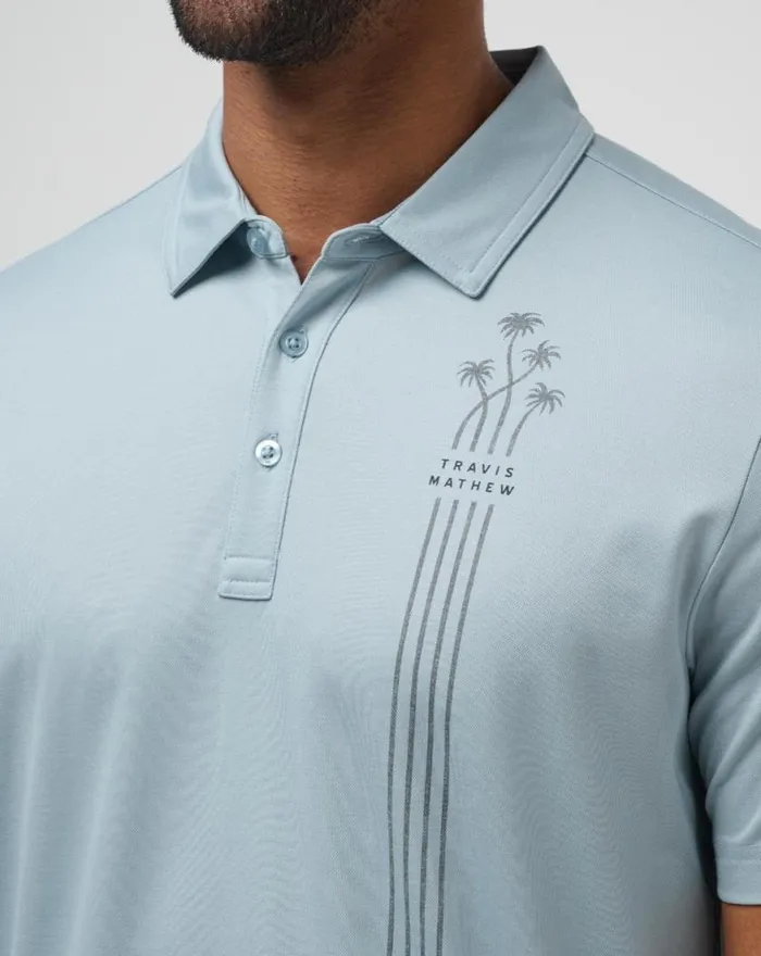 Men PACIFIC VIBE POLO Heather Dusty Blue TravisMathew Polos
