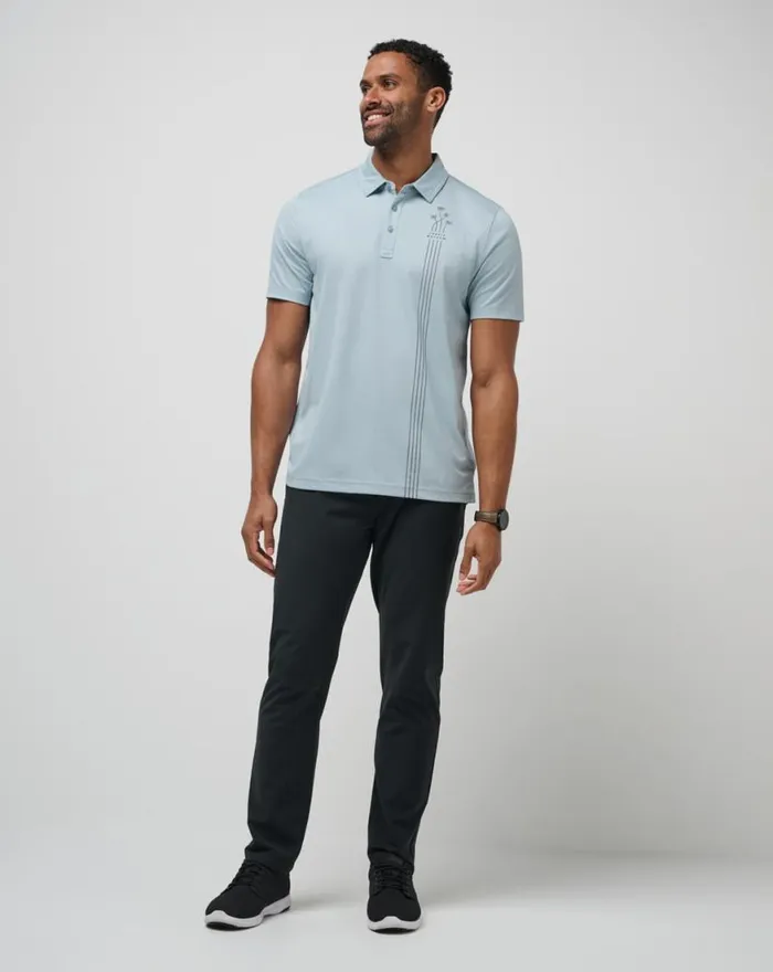 Men PACIFIC VIBE POLO Heather Dusty Blue TravisMathew Polos