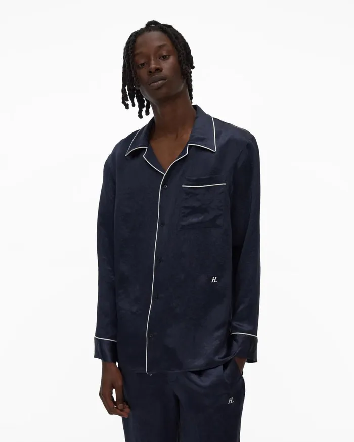 Men Pajama Shirt Admiral Blue Helmut Lang Shirts
