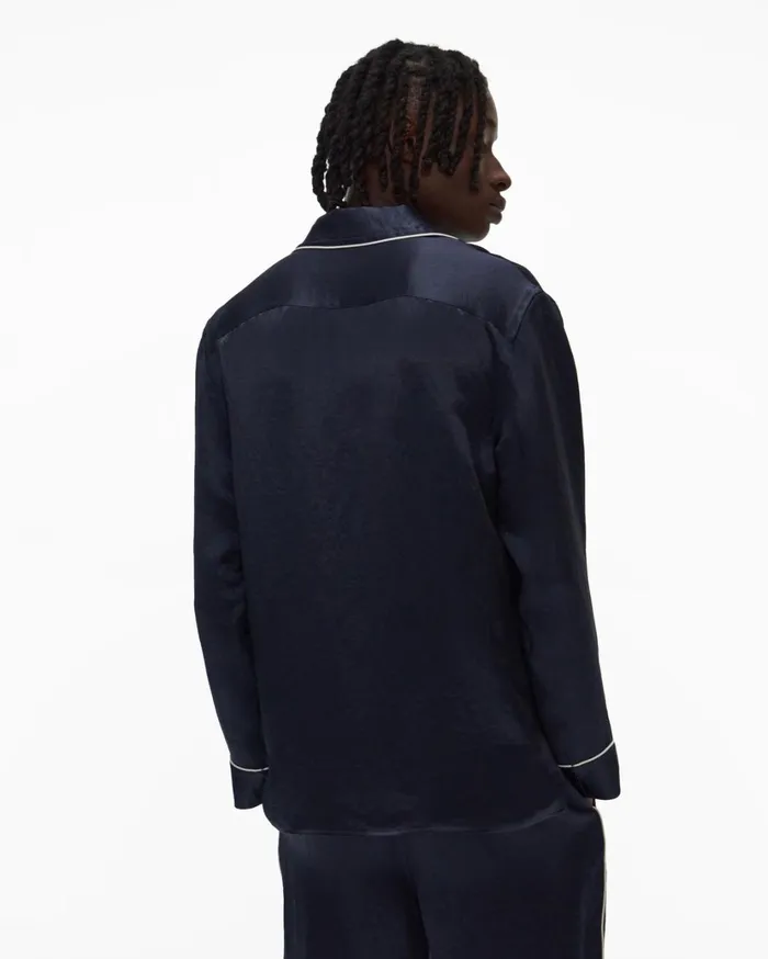 Men Pajama Shirt Admiral Blue Helmut Lang Shirts