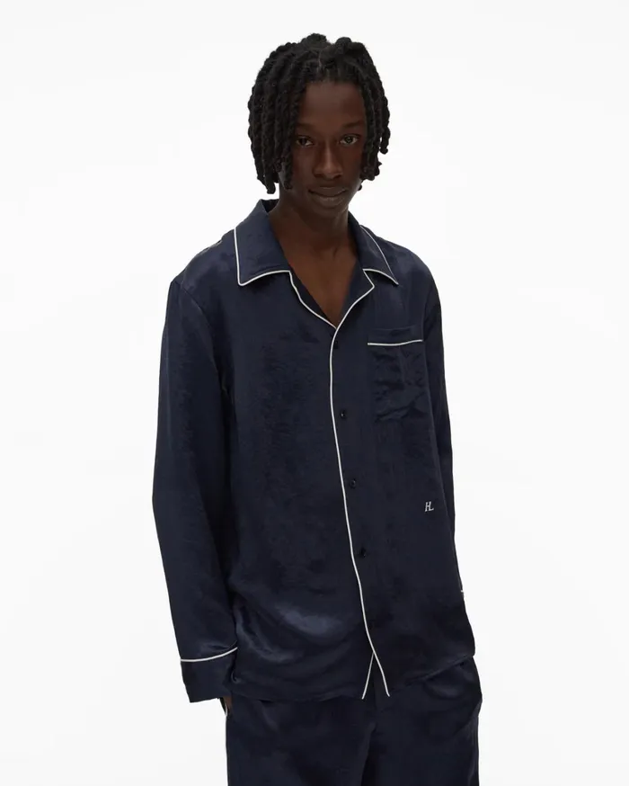 Men Pajama Shirt Admiral Blue Helmut Lang Shirts