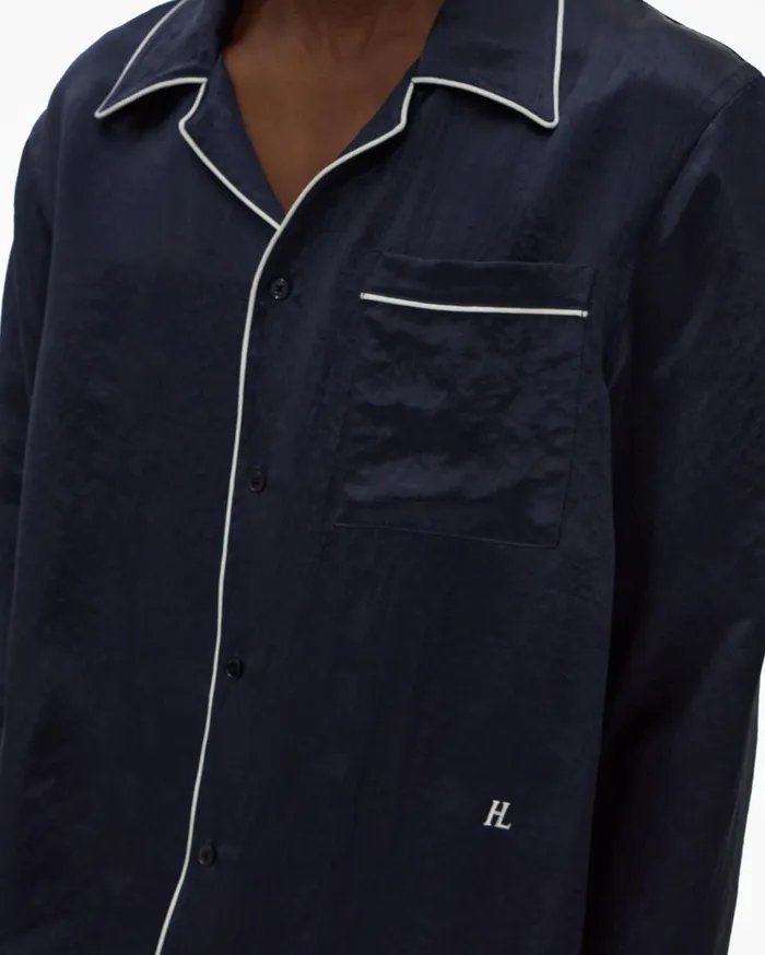 Men Pajama Shirt Admiral Blue Helmut Lang Shirts