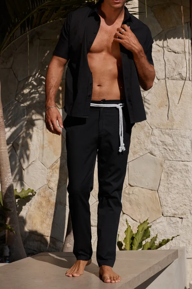 Men Pants Runaway The Label LORENZO PANT Blackwhite