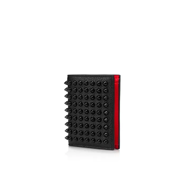 Men Paros Wallet 8211 Grained Calf Leather And Spikes 8211 Black Black Christian Louboutin Wallets and Cardholders