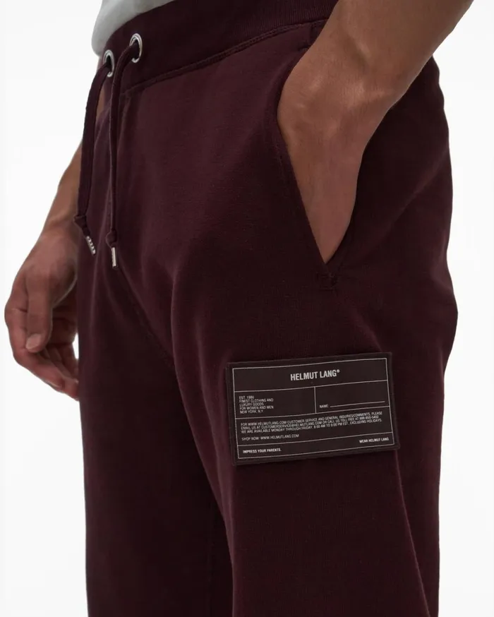 Men Patch Sweatpant Crimson Night Helmut Lang Pants