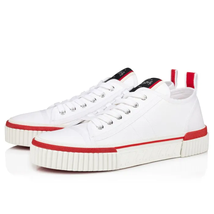 Men Pedro Junior Sneakers 8211 Canva 8211 White White Christian Louboutin Low Top Sneakers Men Pedro Junior Sneakers 8211 Canva 8211 White White Christian Louboutin Low Top Sneakers