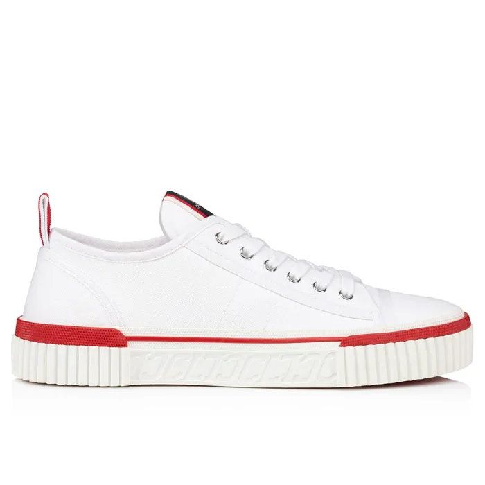 Men Pedro Junior Sneakers 8211 Canva 8211 White White Christian Louboutin Low Top Sneakers