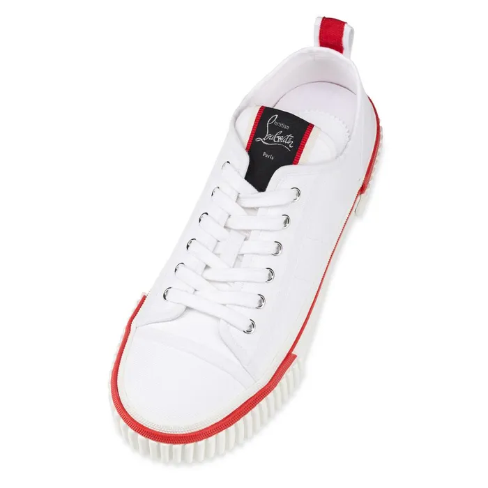 Men Pedro Junior Sneakers 8211 Canva 8211 White White Christian Louboutin Low Top Sneakers