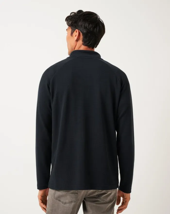 Men PERFORMANCE WAFFLE QUARTER ZIP Black TravisMathew Quarter Zips