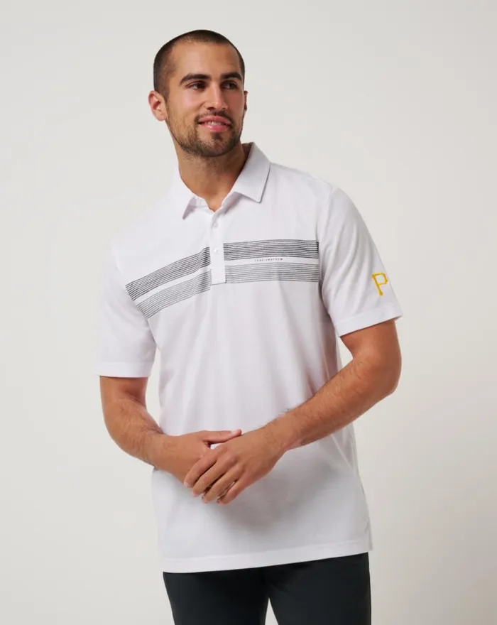 Men PITTSBURGH PIRATES TOP RECRUIT POLO White TravisMathew Polos