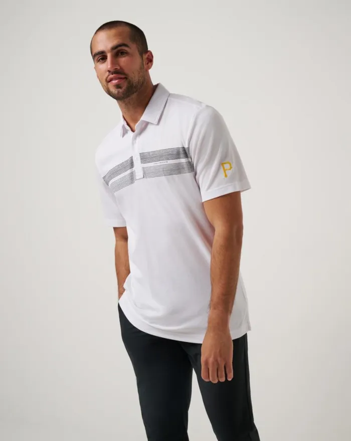Men PITTSBURGH PIRATES TOP RECRUIT POLO White TravisMathew Polos
