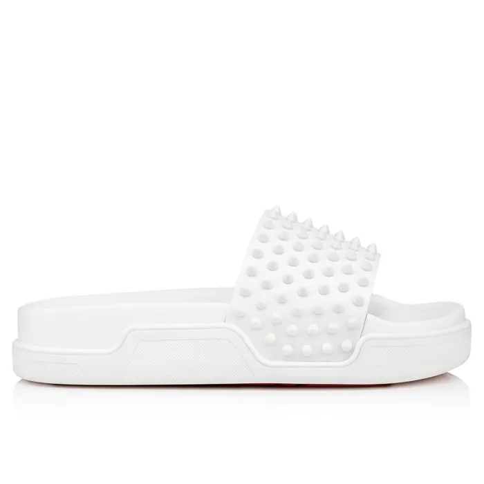 Men Pool Fun Mules 8211 Calf Leather 8211 Bianco White Christian Louboutin Sandals and Espadrilles