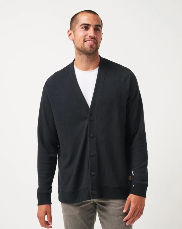 Men PRISTINE SHORE CARDIGAN Black TravisMathew Hoodies and Sweatshirts
