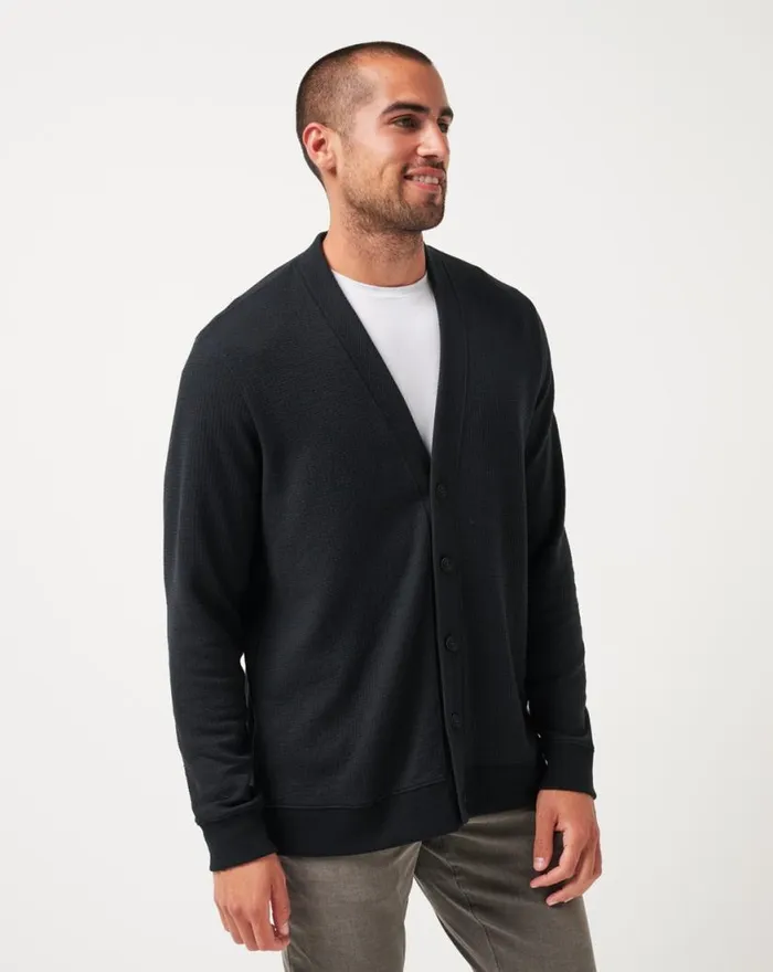 Men PRISTINE SHORE CARDIGAN Black TravisMathew Hoodies and Sweatshirts