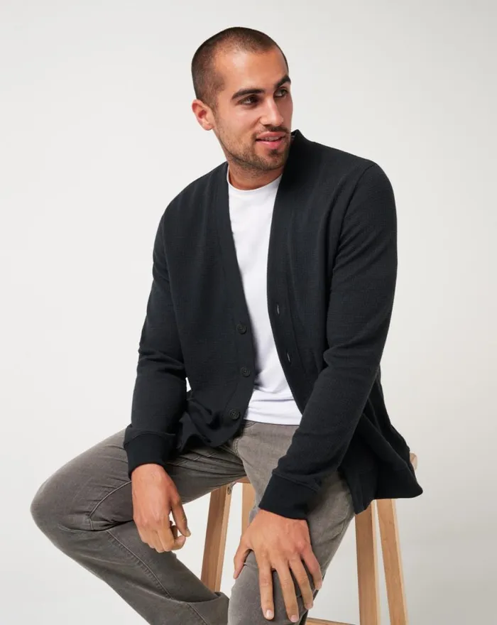 Men PRISTINE SHORE CARDIGAN Black TravisMathew Hoodies and Sweatshirts