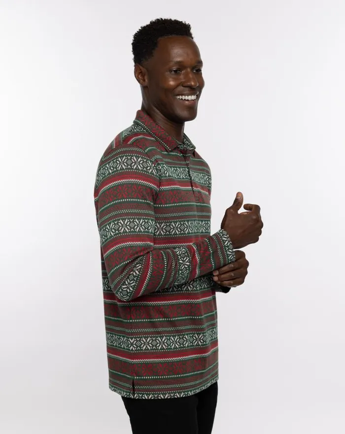 Men PURE GOLD LONG SLEEVE POLO Pineneedlesamba TravisMathew Polos