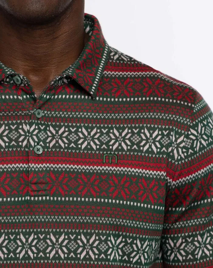 Men PURE GOLD LONG SLEEVE POLO Pineneedlesamba TravisMathew Polos
