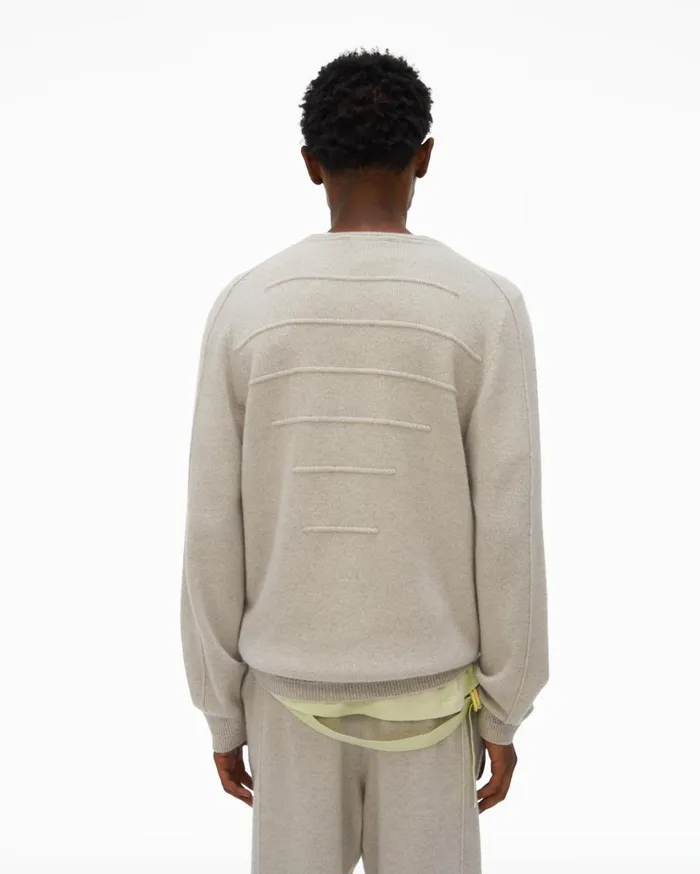 Men Recycled Cashmere Sweater Coastal Fog Helmut Lang Sweaters
