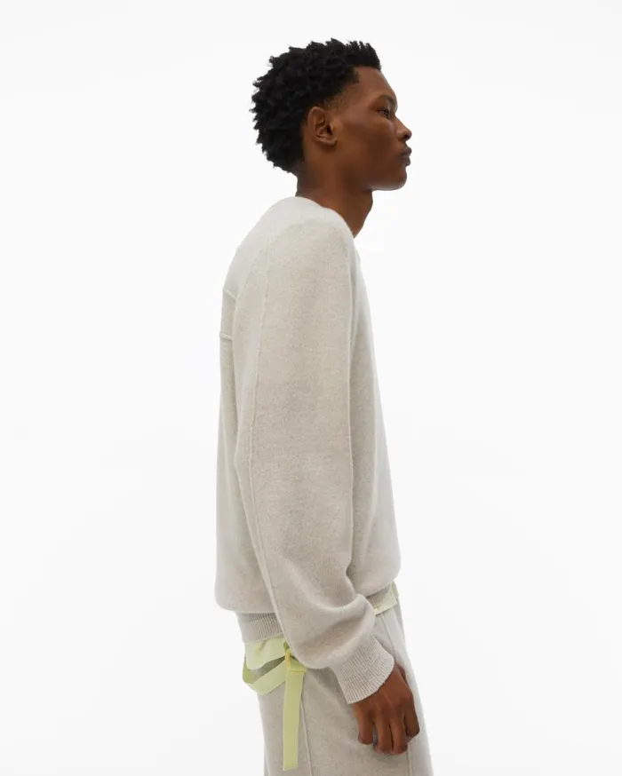 Men Recycled Cashmere Sweater Coastal Fog Helmut Lang Sweaters