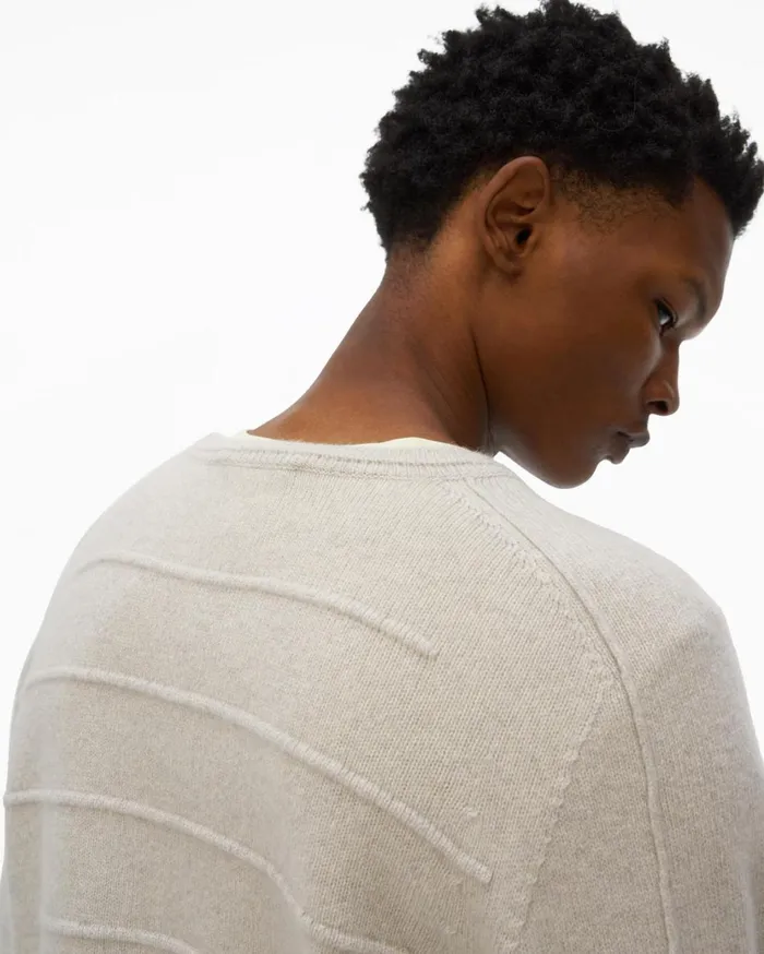 Men Recycled Cashmere Sweater Coastal Fog Helmut Lang Sweaters