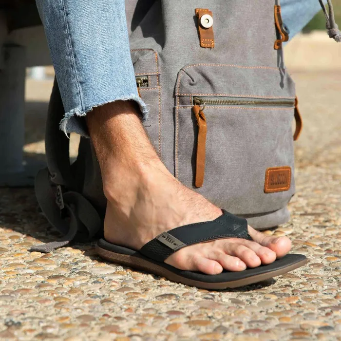 Men Reef Flip Flops Santa Ana Black Men Reef Flip Flops Santa Ana Black