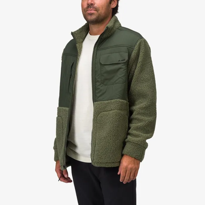 Men Reef Outerwear Cooke Sherpa Jacket Olivine Men Reef Outerwear Cooke Sherpa Jacket Olivine