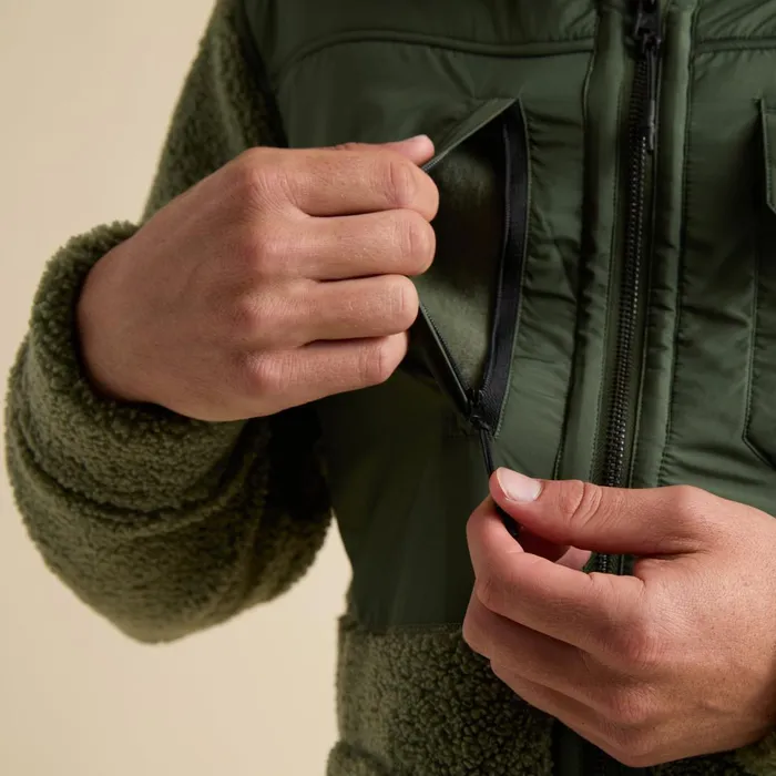 Men Reef Outerwear Cooke Sherpa Jacket Olivine Men Reef Outerwear Cooke Sherpa Jacket Olivine