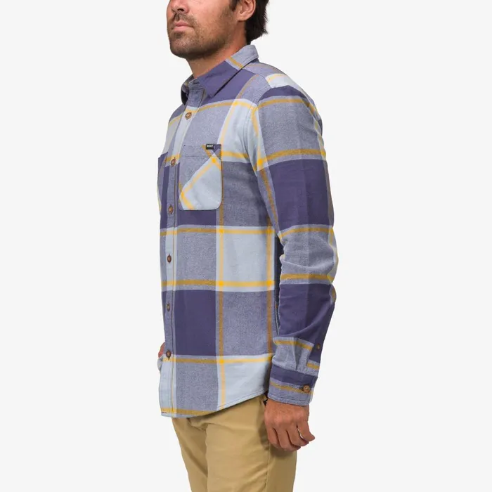Men Reef Outerwear Morris Long Sleeve Woven Shirt Blue Fog Men Reef Outerwear Morris Long Sleeve Woven Shirt Blue Fog