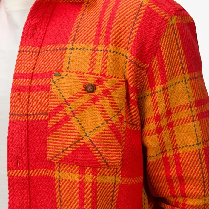 Men Reef Outerwear Orson Long Sleeve Woven Shirt Chili Men Reef Outerwear Orson Long Sleeve Woven Shirt Chili