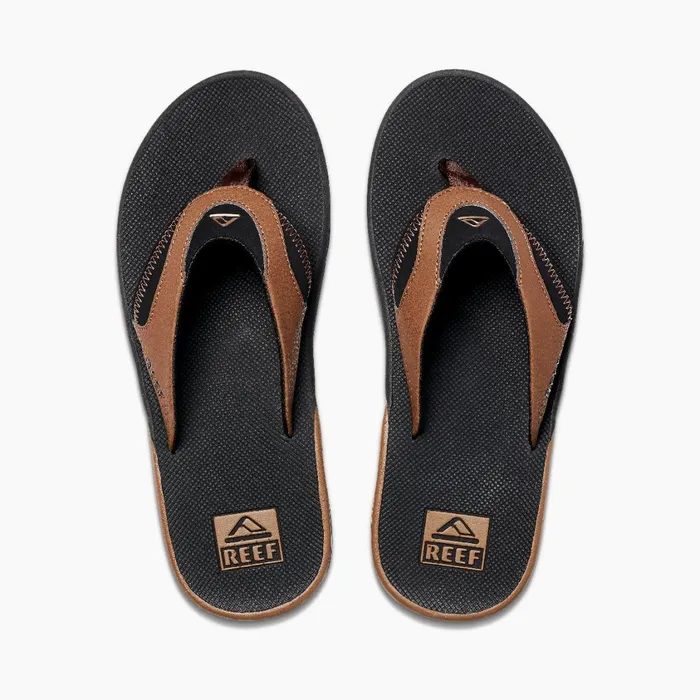 Men Reef Sandals Fanning Black And Tan Men Reef Sandals Fanning Black And Tan