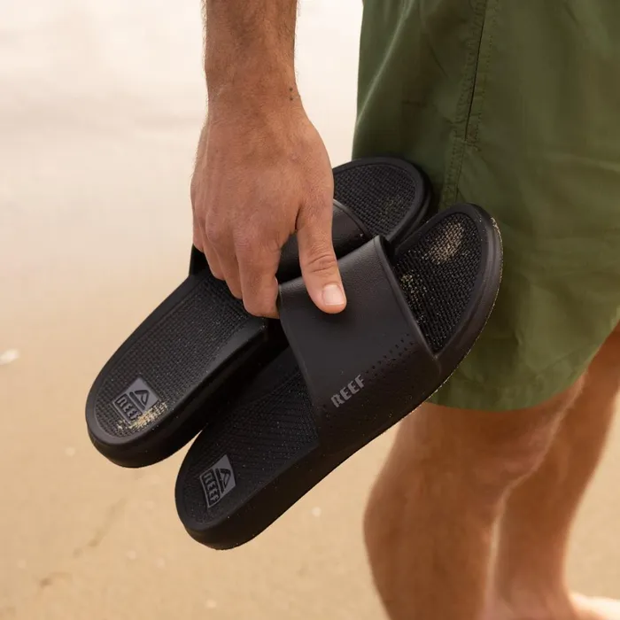 Men Reef Sandals Oasis Slide Black Men Reef Sandals Oasis Slide Black