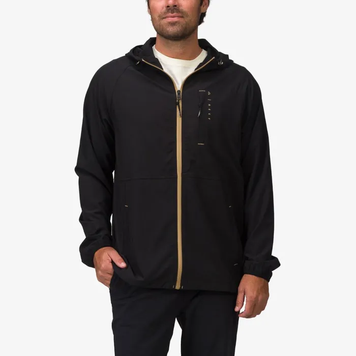 Men Reef Surf Shirts and UPF Apparel Garvey Upf 40 Full Zip Jacket Caviar