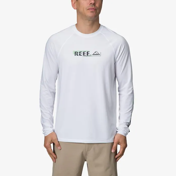 Men Reef TShirts and Shirts Kean Long Sleeve Surf Shirt Upf 50 Bright White