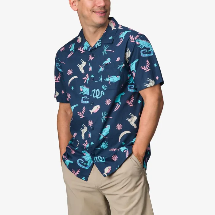Men Reef TShirts and Shirts Roy Short Sleeve Shirt Insigna Blue