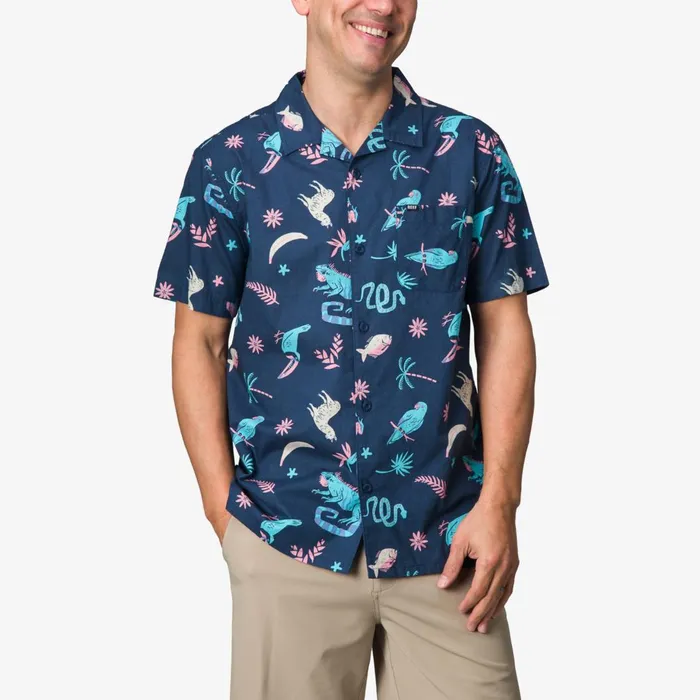 Men Reef TShirts and Shirts Roy Short Sleeve Shirt Insigna Blue