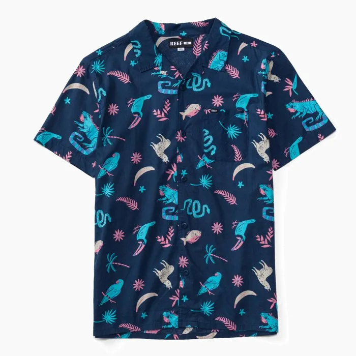 Men Reef TShirts and Shirts Roy Short Sleeve Shirt Insigna Blue