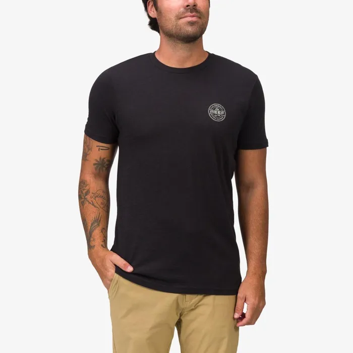 Men Reef TShirts and Shirts Slick Short Sleeve Tee Black