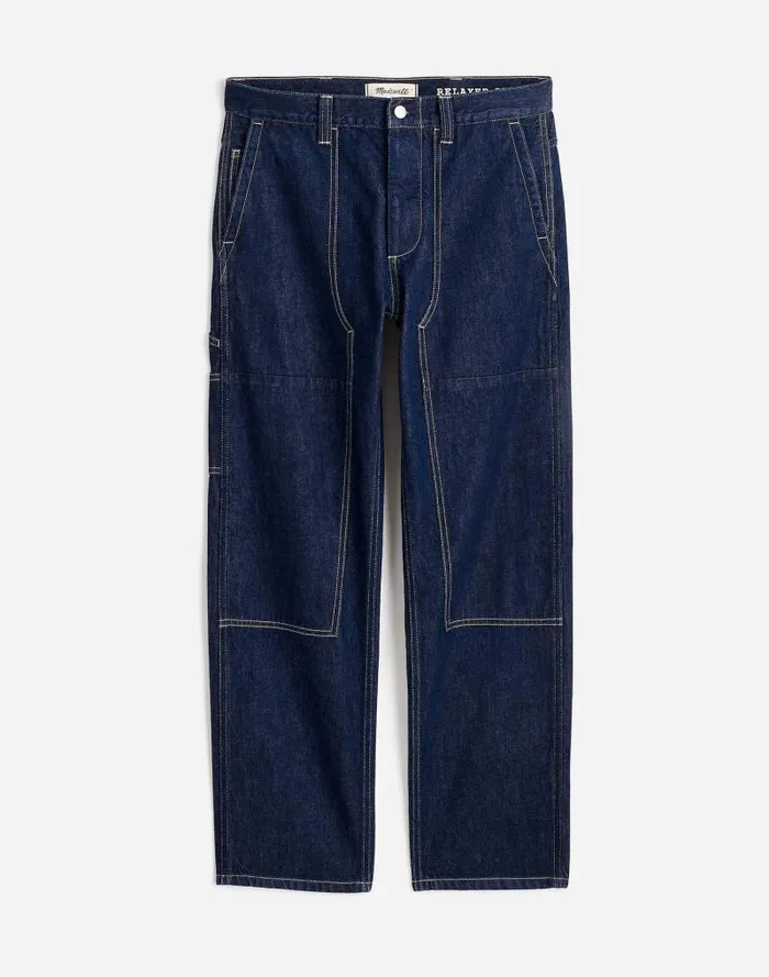 Men Relaxed Straight Workwear Jeans Rinse Madewell Jeans