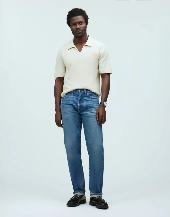 Men Relaxed Taper Stretch Selvedge Jeans In Barrington Wash Barrington Wash Madewell Jeans