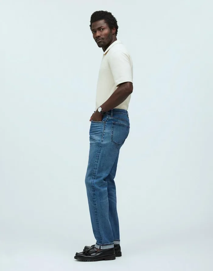 Men Relaxed Taper Stretch Selvedge Jeans In Barrington Wash Barrington Wash Madewell Jeans