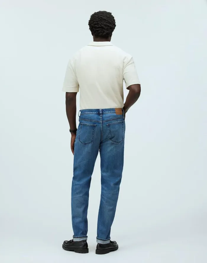 Men Relaxed Taper Stretch Selvedge Jeans In Barrington Wash Barrington Wash Madewell Jeans