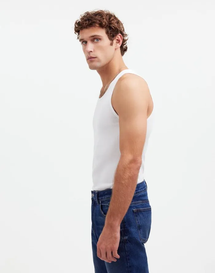 Men Ribbed Tank Soft White Madewell Tees