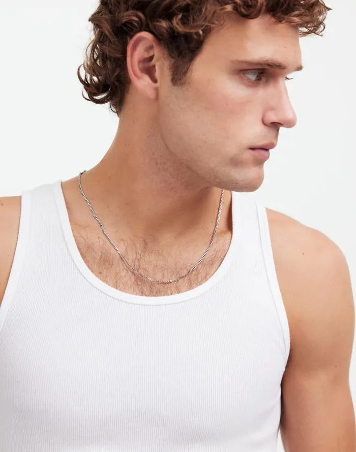Men Ribbed Tank Soft White Madewell Tees