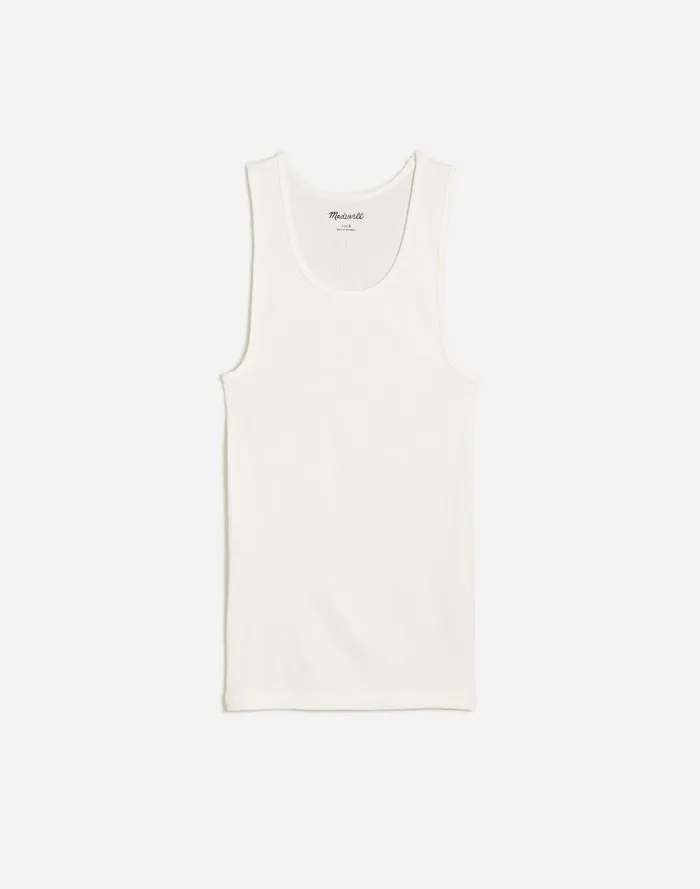 Men Ribbed Tank Soft White Madewell Tees